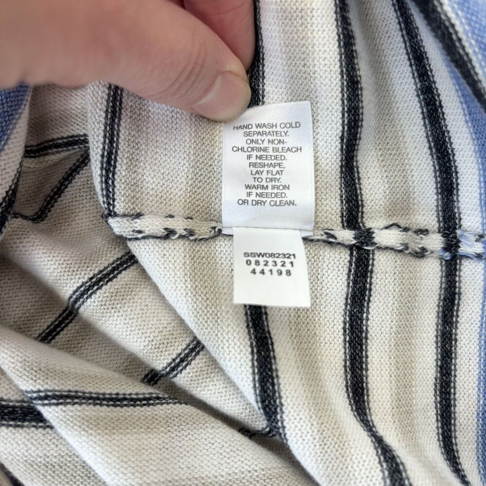J.Jill Womens Striped Lightweight Sweater Size L Blue Red Coastal Classic USA - Picture 7 of 10